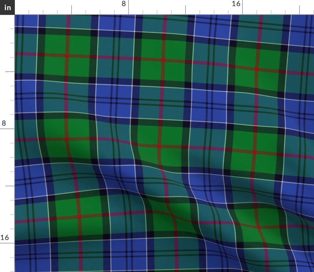 Colquhoun 1842 tartan, 6" modern green/blue, Vestiarium Scoticum