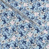 Tooth Toile Flutter / Dental Floral - Blue  small 