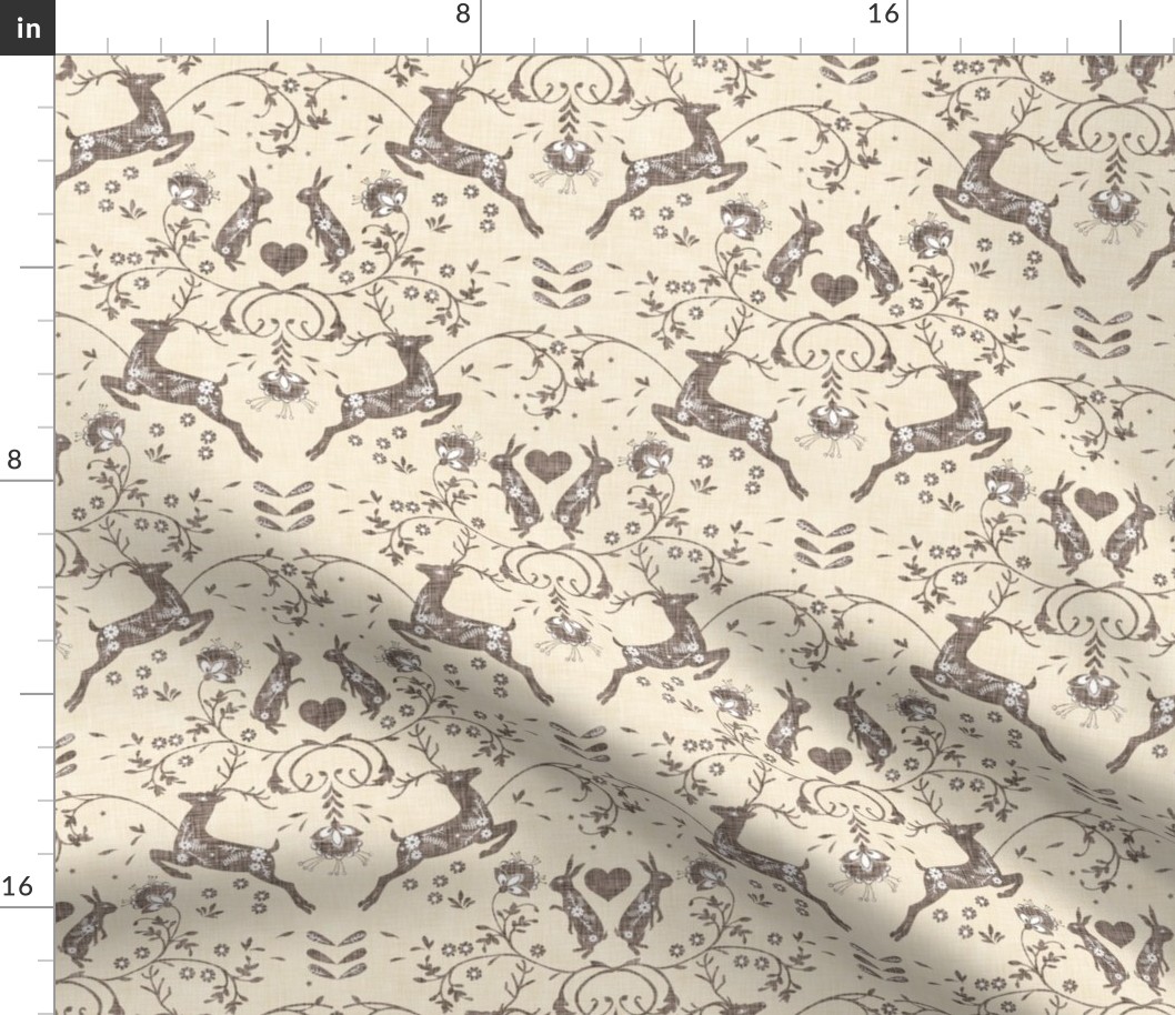 Romantik Damask (cream linen)