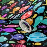 Rainbow Fish - black background