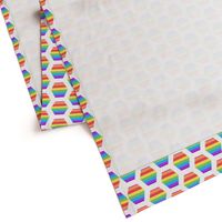 rainbow hexagon cheater quilt