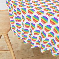 rainbow hexagon cheater quilt