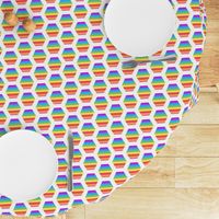 rainbow hexagon cheater quilt