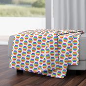 rainbow hexagon cheater quilt