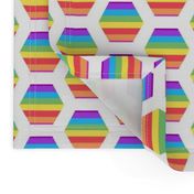 rainbow hexagon cheater quilt