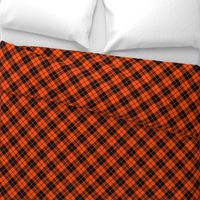 deep orange and black diagonal tartan