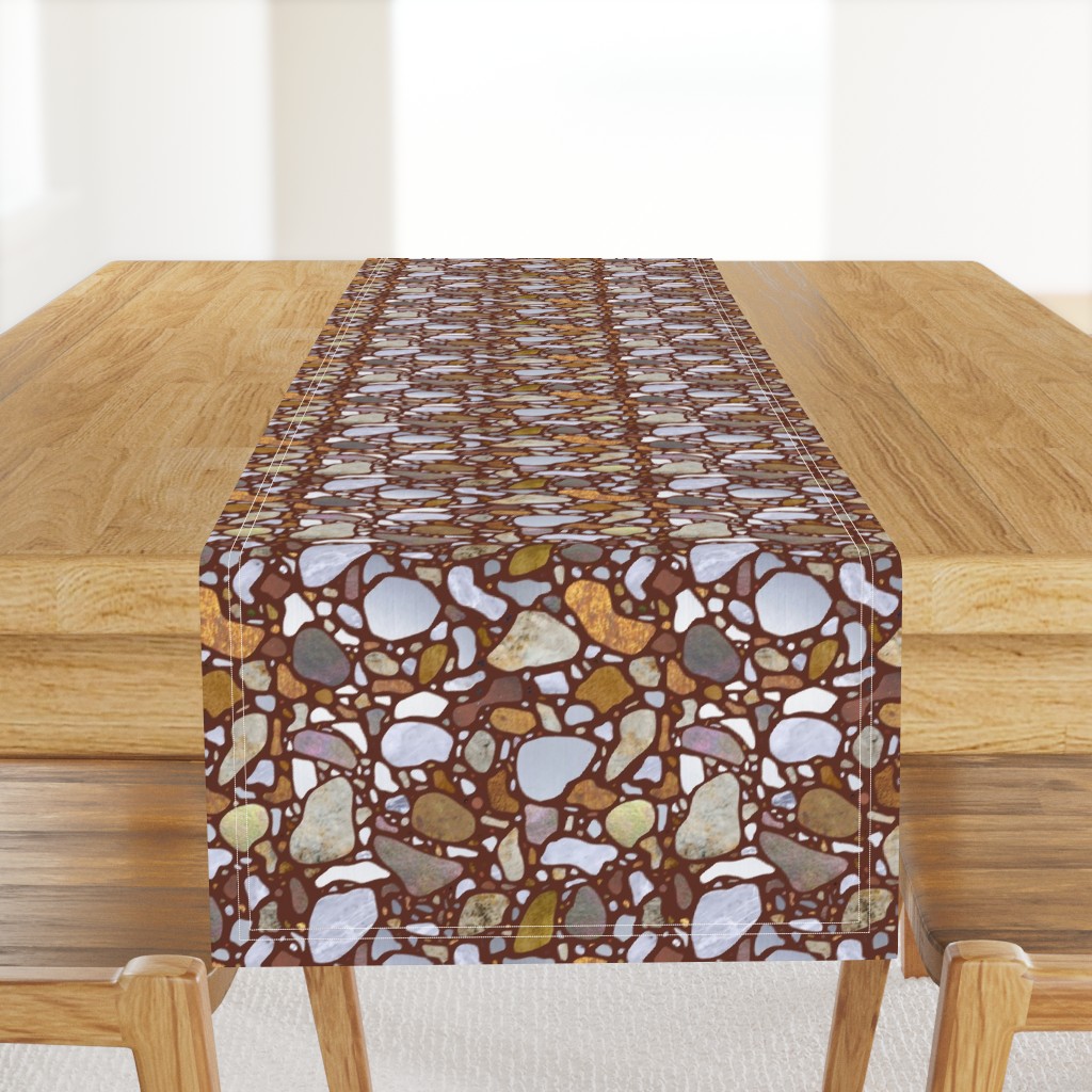 Terrazzo Pattern on Brown