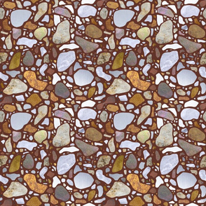 Terrazzo Pattern on Brown