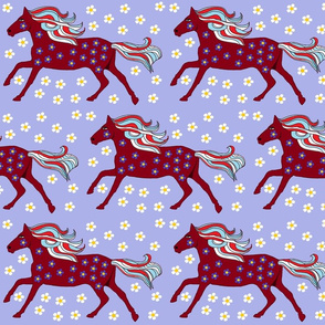 Floral pattern with Flowery Horse