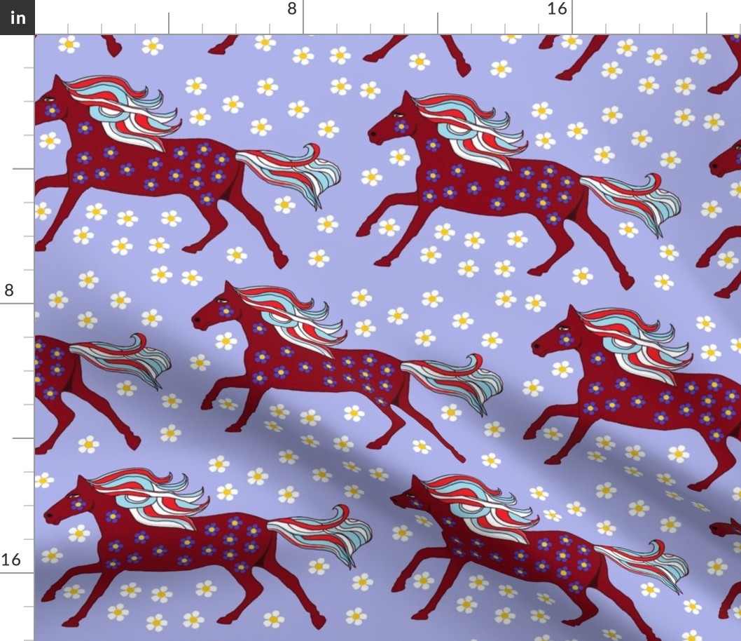 Floral pattern with Flowery Horse