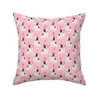 frenchie florals french bulldog cute pet dog fabric light pink 