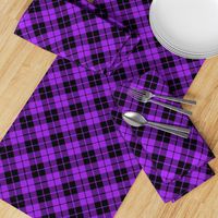 purple and black diagonal tartan