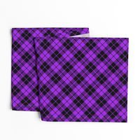 purple and black diagonal tartan