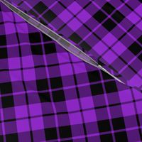 purple and black diagonal tartan