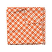 orange and white diagonal tartan