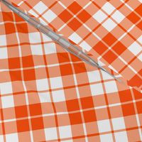 orange and white diagonal tartan