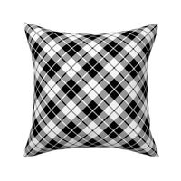 black and white diagonal tartan