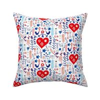 Scandi folk heart white