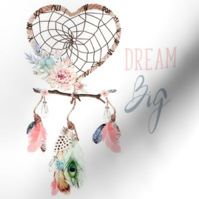 8" Dream Big / Love Dreaming Boho Style Dreamcatcher
