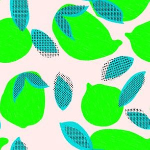 6" Squeeze Me Lemons - Neon Limes Pale Pink