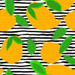 6" Squeeze Me Oranges - Black & White Stripes