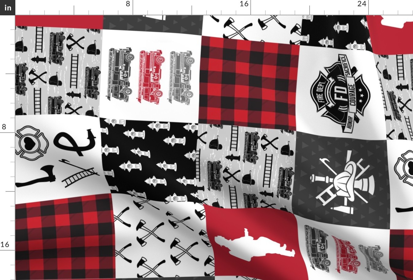 Firefighter Faux Quilt - Special Edition #2 (Vertical)