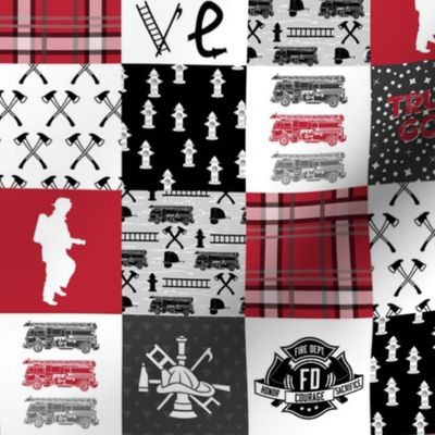 Firefighter Faux Quilt (Horizontal)