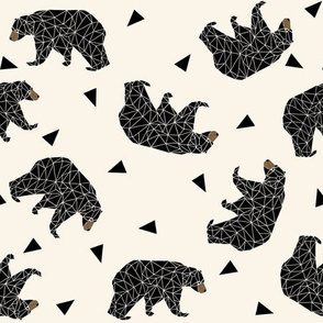 geo bear fabric // andrea lauren geometric bear design baby nursery fabric non-directional version