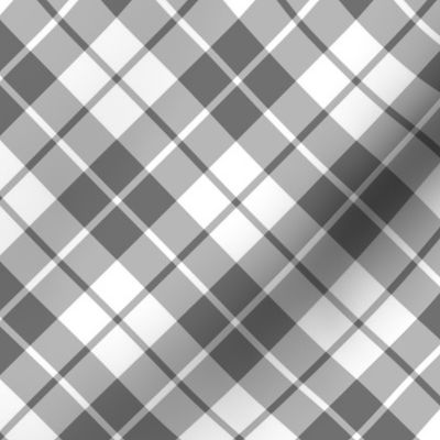 grey and white diagonal tartan