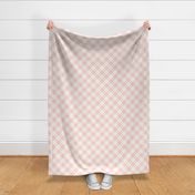 blush pink and white diagonal tartan