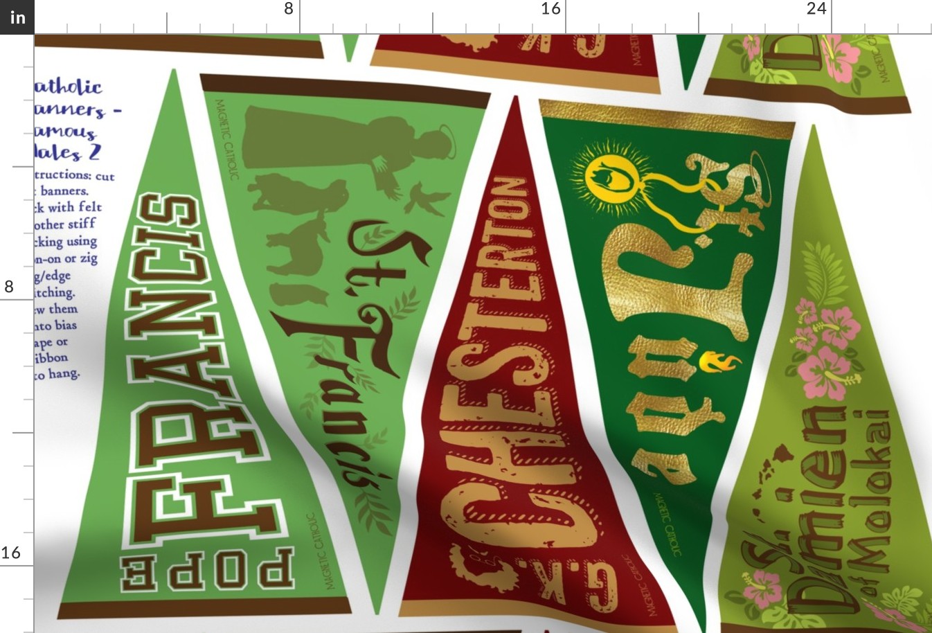 Catholic Banners - Famous males 2 cut and sew 27 x 18 inches