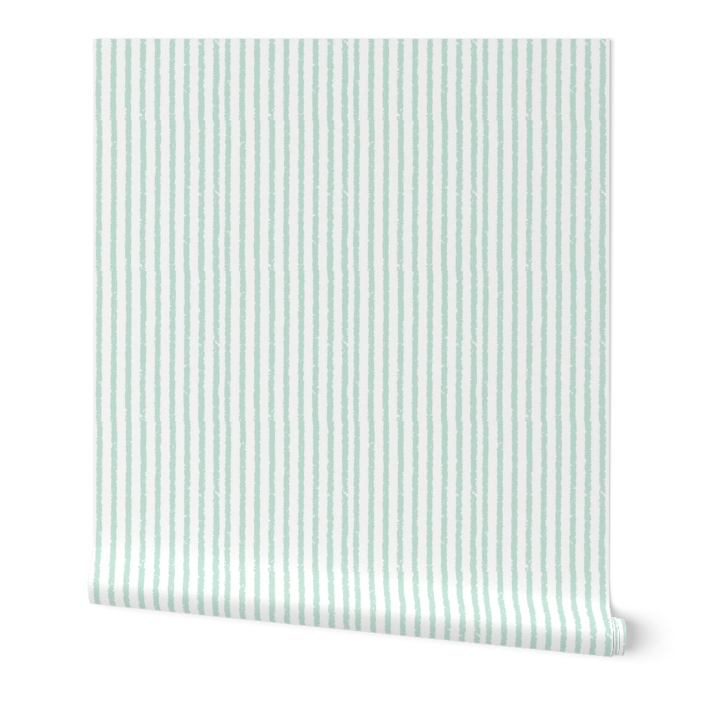 Vertical Lullaby Stripes( White/Light Blue-  Green)