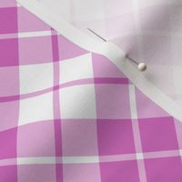 pink and white diagonal tartan