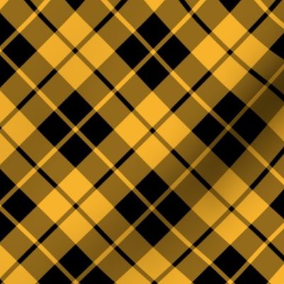 circus yellow and black diagonal tartan, 3"