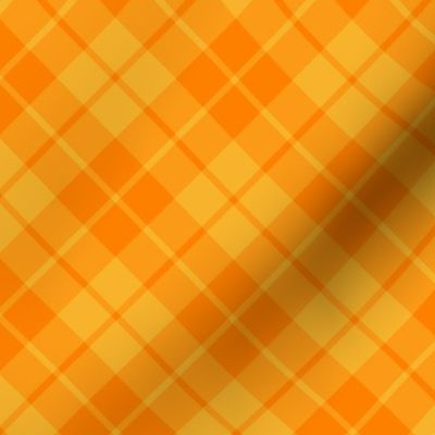 circus yellow and orange diagonal tartan