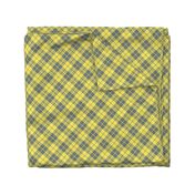 yellow and grey diagonal tartan