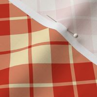 red and cream diagonal tartan