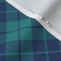 navy and teal diagonal tartan