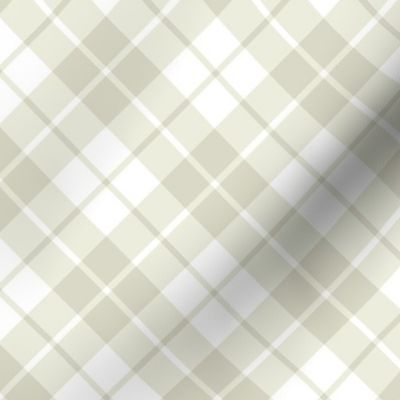 bisque and white diagonal tartan