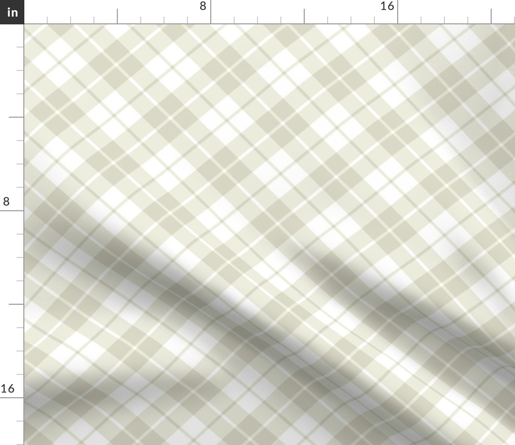 bisque and white diagonal tartan