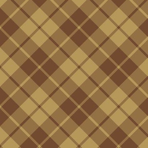 summercolors chocolate and caramel diagonal tartan