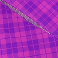 hot pink and purple diagonal tartan