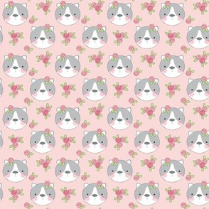 tiny cats-and-flowers-on-soft-pink