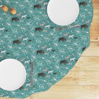 Stampede SMALL (teal linen)