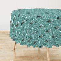 Stampede SMALL (teal linen)