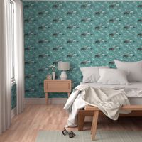 Stampede SMALL (teal linen)