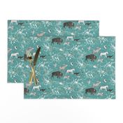 Stampede SMALL (teal linen)