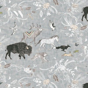 Stampede (grey linen) SML