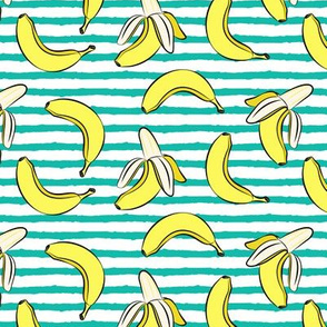 bananas on stripes (green)