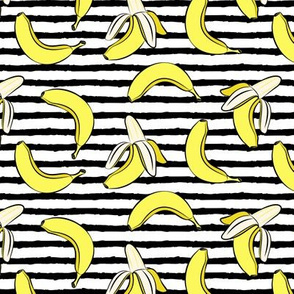 bananas on stripes (black)